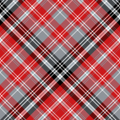 Creative plaid pattern in gray, black, white and red colors. 2