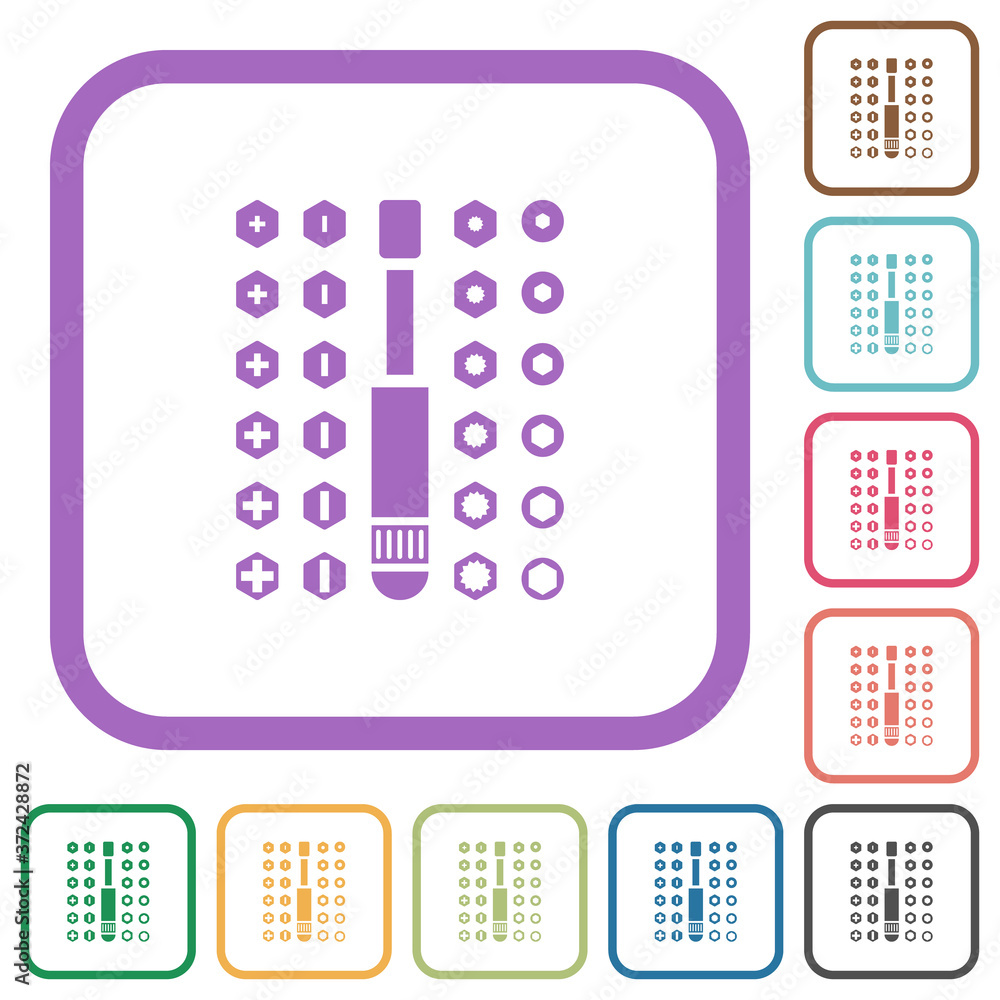 Poster set of screwdriver bits simple icons