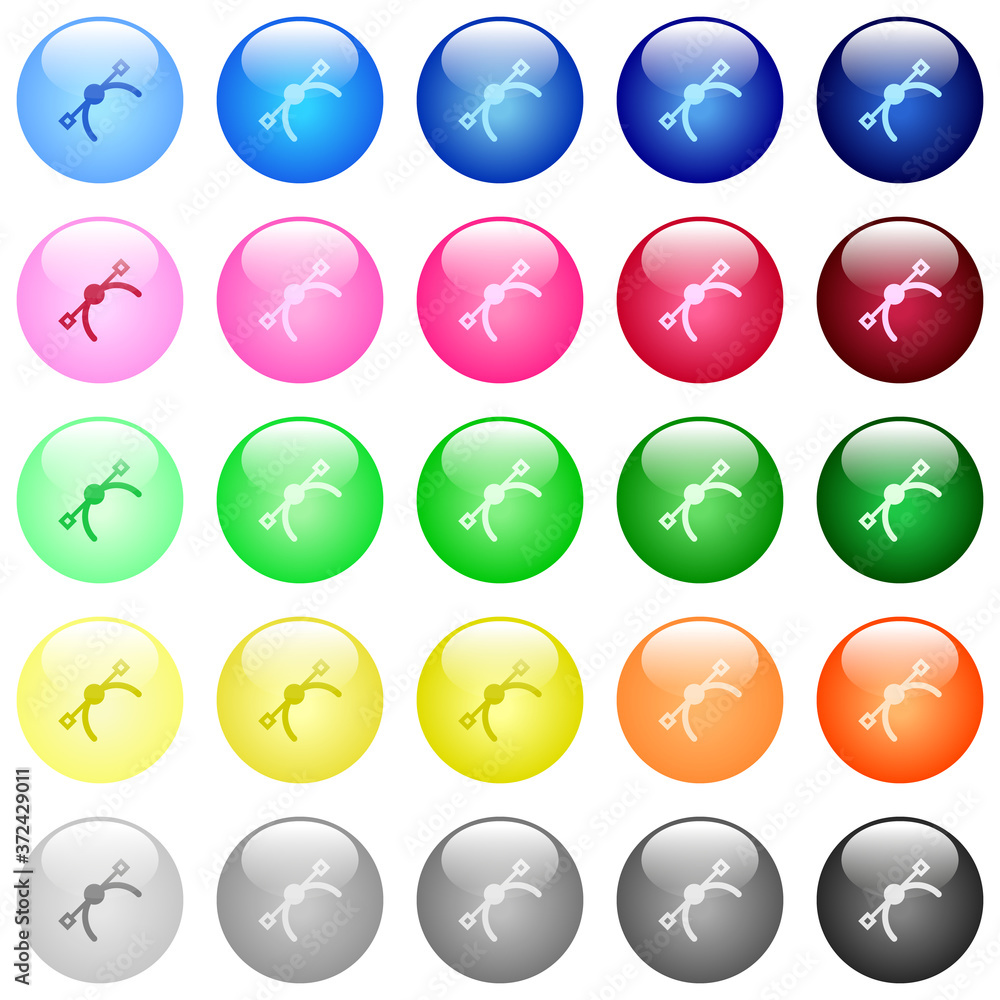 Poster vector symbol icons in color glossy buttons