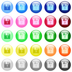 Unknown file icons in color glossy buttons