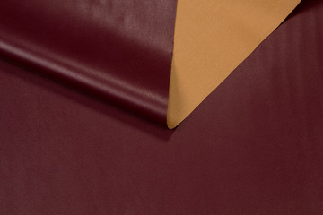 Leather colored top view, folds