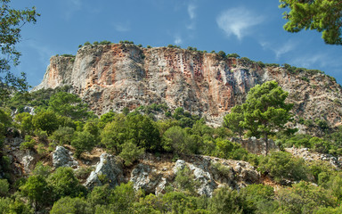 Felsengräber, Felsennekropole von Pinara, Lykien, Türkei.