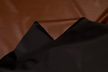 Leather colored top view, folds