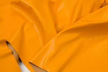 Leather colored top view, folds