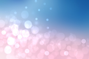 Abstract fresh vivid bright spring or summer landscape texture with natural pastel bokeh lights gradient light pink and a blue bright sunny sky. Beautiful background with copy space.