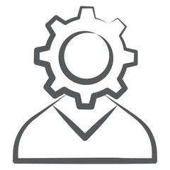 
Icon of business administrator in hand drawn design.
