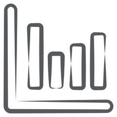 
Bar chart icon that presents categorical data with rectangular bars
