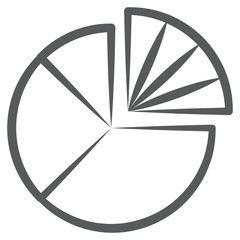 
A circular statistical graph, doodle style of circle chart icon
