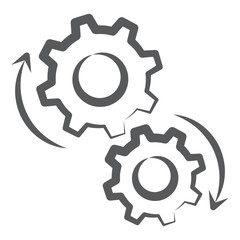 
Icon of configuration in line design, gears or cog wheel 
