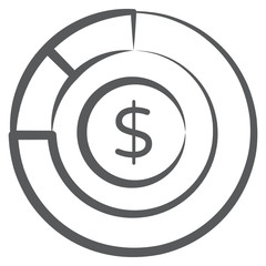 
Hand drawn vector design of dollar coin, editable icon
