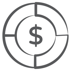 
Hand drawn vector design of dollar coin, editable icon

