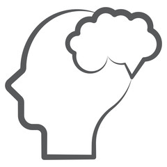 
Male avatar with thought bubble depicting dreaming icon
