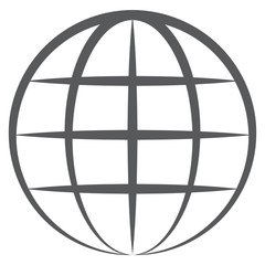 
A spherical model of earth, doodle design of globe icon
