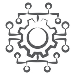 Obraz premium Icon of network management in doodle line design 