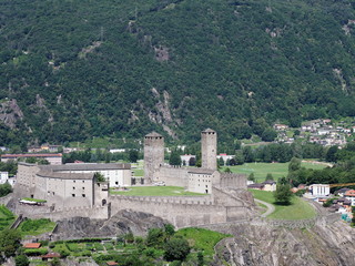Fortification of castel grande in Bellinzona city in Switzerland