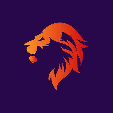 Lion Fire Logo Template 