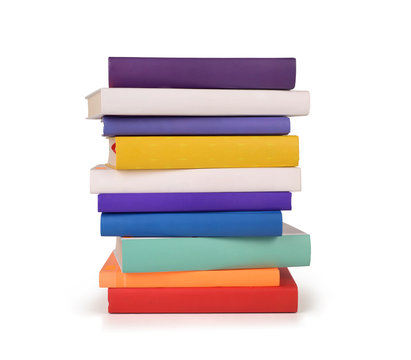 stack of color books isolated