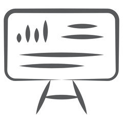 
Class presentation display board, doodle icon of whiteboard 
