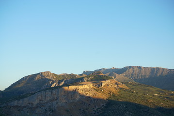Paisaje de Andalucía al atardecer. 