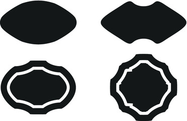 Grunge Logo banner. Modern Shape Stamps Collection,Grunge Circles. Can be used as Banners, Insignias , Logos, Icons, Labels or Badges.