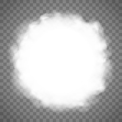 Round frame from clouds. White abstract smoke texture