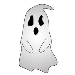 Ghost Illustration Character on Halloween on white background