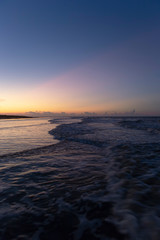 Soft focus images of Sunset ocean horizon, beautiful sky clouds sunset scenery