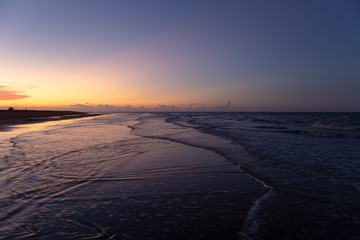 Fototapeta na wymiar Soft focus images of Sunset ocean horizon, beautiful sky clouds sunset scenery