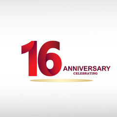16 year anniversary celebration, vector design for celebrations, invitation cards and greeting cards