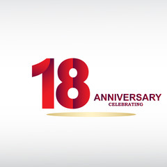 18 year anniversary celebration, vector design for celebrations, invitation cards and greeting cards