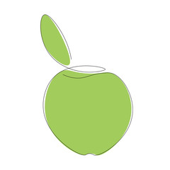 Apple fruit on white background. Vector illustration