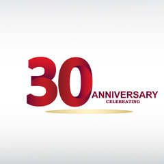 30 year anniversary celebration, vector design for celebrations, invitation cards and greeting cards