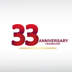 33 year anniversary celebration, vector design for celebrations, invitation cards and greeting cards