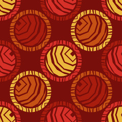 Fototapeta premium Roses. Mosaic with geometric shapes. Seamless pattern. Design with manual hatching. Textile. Ethnic boho ornament. Vector illustration for web design or print.
