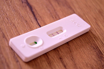 Pregnancy test. The result is positive. 