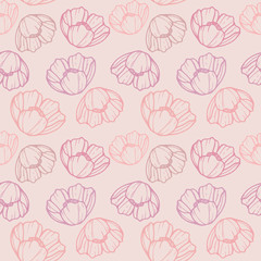 Floral repeat pattern with pastel colors, vector floral background