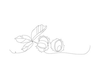 autumn chestnuts lineart
