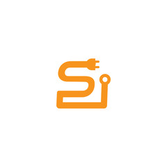 S letter Electronics creative logo design template