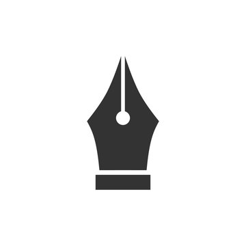 Fountain pen icon, logo, vector illustration isolated on white background