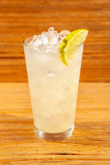 Fresh Lemonade Cocktail in a glass with ice