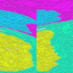 Colorfull digital abstract with oil paint