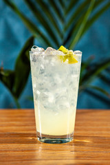 Fresh Lemonade Cocktail in a glass with ice