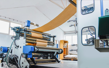 Machine for paper bags in a factory
