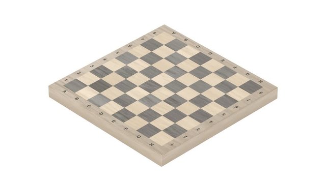 Wooden chessboard on white background
