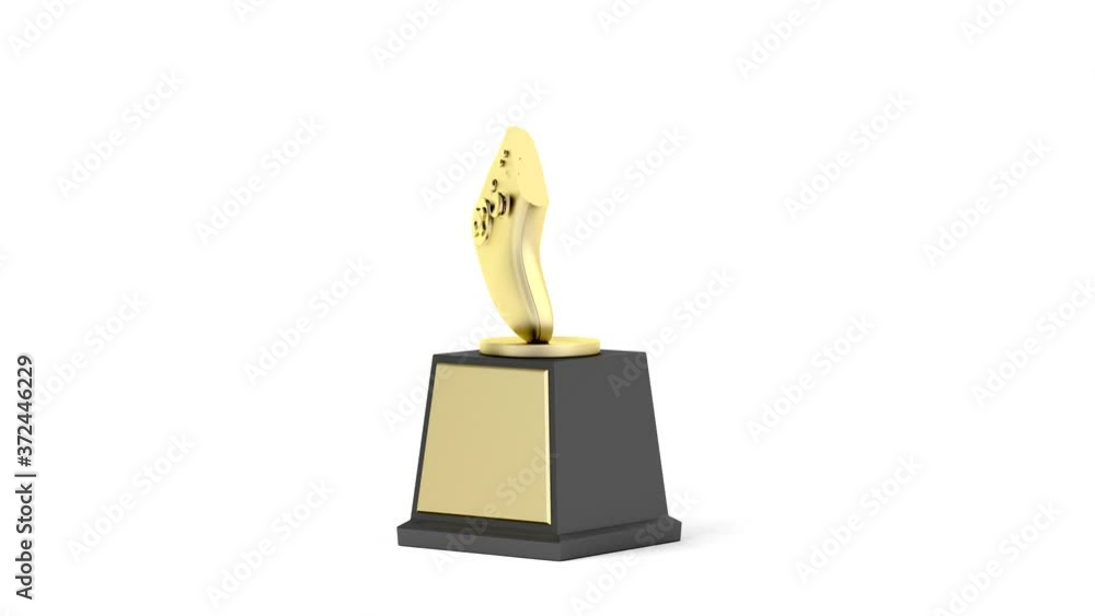 Poster Gold gamer trophy on white background