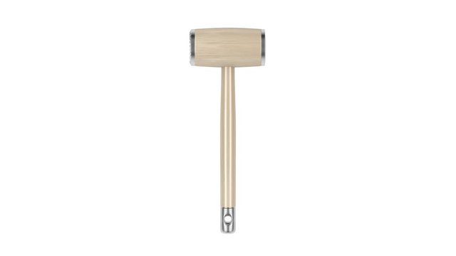 Wooden meat hammer on white background