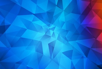 Fototapeta premium Light Blue, Red vector shining triangular layout.