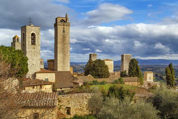 Fototapeta na wymiar View of San Gimignano, Italy