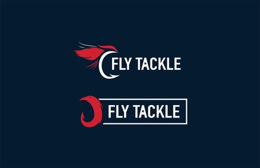 Fly tackle logo vector design