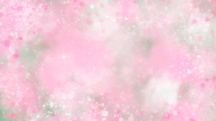 桃色と白と緑色で構成した抽象的な背景画像